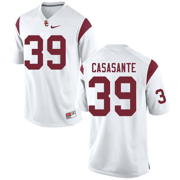 Men #39 Jac Casasante USC Trojans College Football Jerseys Sale-White